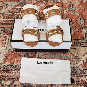 NIB Larroude Milan Leather Sandals SZ 6